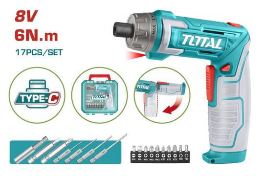 Total Κατσαβίδι Μπαταρίας SET 17PCS 8V - Ισχυρό & Ευέλικτο!