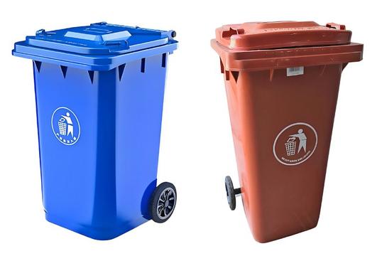 Κάδος Ανακύκλωσης Απορριμμάτων 120L με Ρόδες! Διαθέσιμος σε Μπλε ή Καφέ!