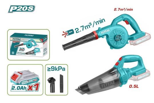 TOTAL Σετ Φυσητήρας & Σκουπάκι Μπαταρίας 20V με Μπαταρία 2Ah - Καθάρισε Παντού, Χωρίς Καλώδια!