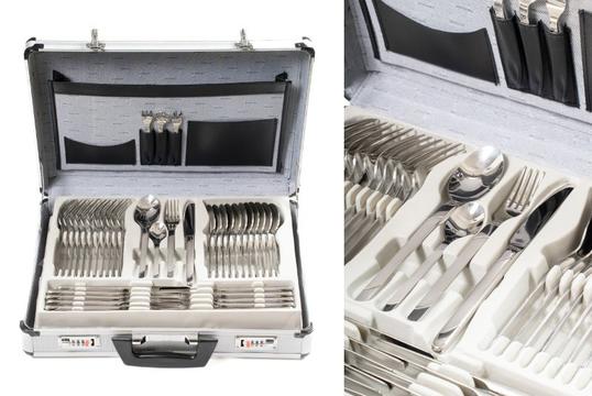 Πολυτελές Σετ 72τμχ Μαχαιροπίρουνα MULEX από Ανοξείδωτο Ατσάλι 18/10 με Βαλίτσα Αλουμινίου!