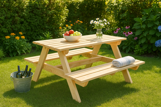 Ξύλινο Τραπέζι Πικ-Νικ Tramontina για Κήπο & Εξωτερικούς Χώρους - Ανθεκτικό, Φυσικό & Εύκολο στη Συναρμολόγηση!