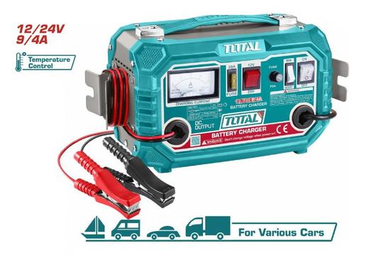 TOTAL Φορτιστής Μπαταρίας Αυτοκινήτου & Μηχανής 12V / 24V - Ισχύς, Αξιοπιστία & Ασφάλεια σε Κάθε Φόρτιση!
