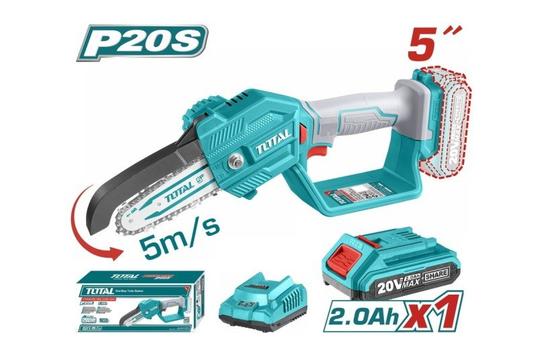 TOTAL Αλυσοπρίονο Κλαδευτικό Μπαταρίας Li-ion 20V με Μπαταρία & Φορτιστή!