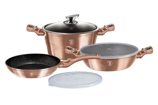 ΣΕΤ Μαγειρικών 6 Τεμαχίων Berlinger Haus Rose Gold - Πολυτέλεια για Όλες τις Εστίες & Κάθε Κουζίνα!